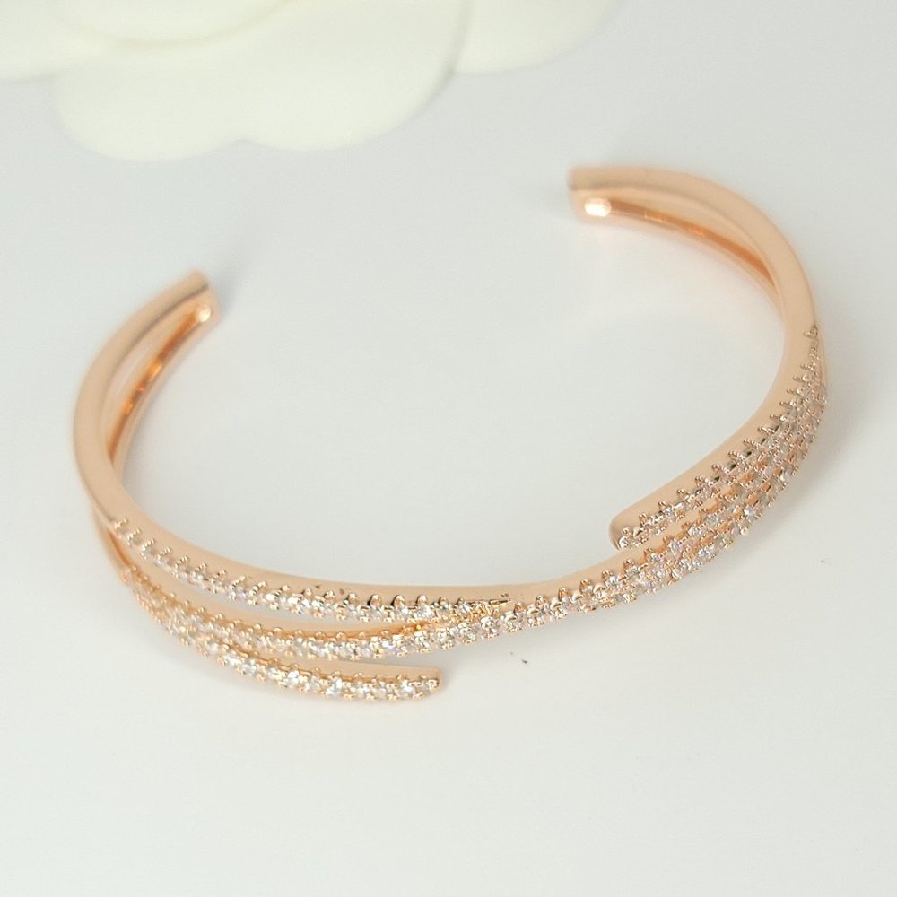 NEW Chic Sparkle Pave CZ Cuff Bracelet - Picture 3 of 6